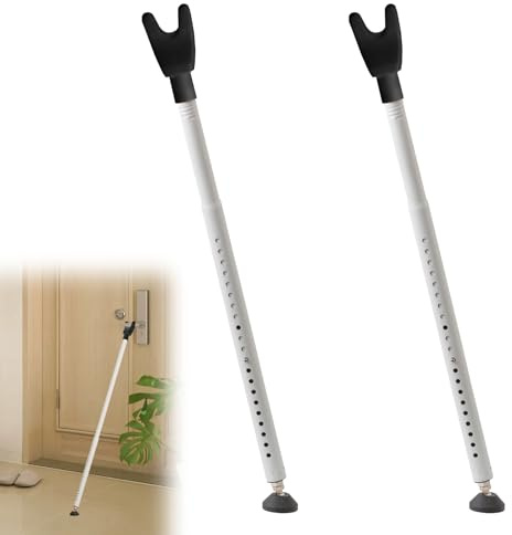 Fermaporta, 2PCS Barra Di Sicurezza Per Porte Con Base Antiscivolo A 360° Altezza Regolabile 48-138cm Per Porte Scorrevoli Finestre D'Ingresso Portefinestre Appartamenti Abitazioni