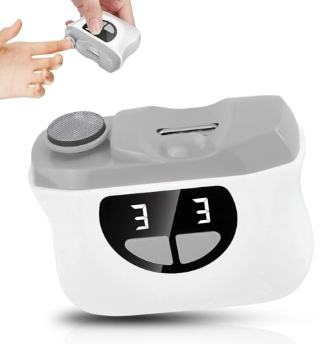 Cortaúñas Eléctrico, 3 Velocidades Cortauñas Eléctrica Ajustable Automático, con Luz LED y Recargable por USB, cortauñas electrico pies para Niños, Adultos y Ancianos