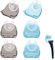 Huayue 6 Stück Saugnapf Halterung für Rasierer, Rasiererhalterung ohne Bohren Selbstklebender Rasierer Halter Haken Klebehaken Mehrzweckhaken Rasierständer Aufhänger für Glas und Fliesen (Grau/Blau)