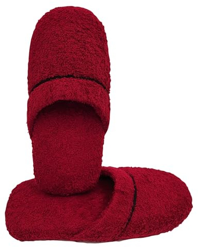 Ciabatte AntiSudore Spugna Uomo Donna Puro Cotone Leggere Lavabili Produzione 100% Made In Italy Pantofole da Bagno, Doccia e Ospiti Taglia Unica 41-45 e 36-40 (Bordeaux, Taglia unica)