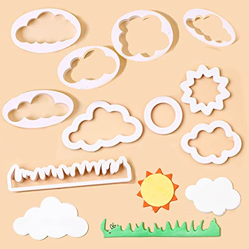 Bymivofun 10 pezzi Tagliabiscotti,Nube Affettatrice per biscotti al fondente 3D Round Bake Cookies Decorazione per torte per neonati Bambini Bambini Cucina Compleanno Caffè Accessorio