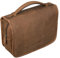 STILORD 'Arlo' Leder Kulturtasche zum Aufhängen Kulturbeutel Waschtasche mit Henkel und Ring Reise Necessaire Vintage Leder Toilettentasche für Damen und Herren, Farbe:mittel - braun