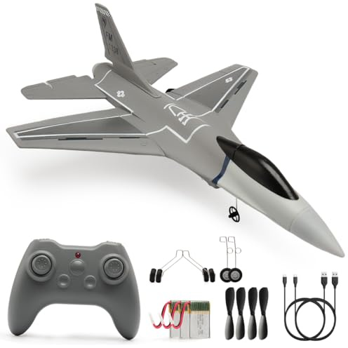 jaming RC Plane 3 Channel Remote Control Airplane for Adults，F16 RC Fighter with 6-Axis Gyro，2.4GHz Controlled Hobby Glider Jet Aircraft for Beginners，Adults & Kids Gift