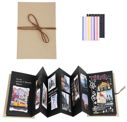 Mini Fotoalbum 5 Inch - Fotoalbum zum Selbstgestalten und Einkleben, DIY Scrapbook Fotobuch als Abschluss Geschenk, Geburtstagsgeschenk oder Hochzeitstagsgeschenk (34 Seiten, 17,5 x 11,5 cm)﻿