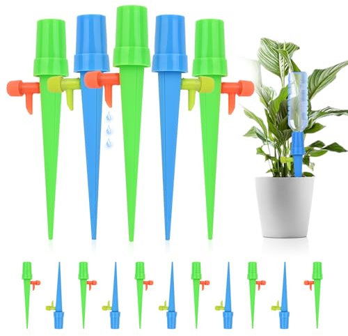 Kit d'arrosage automatique, 16 pièces, système d'irrigation des plantes avec valve de commande à déverrouillage lent, système d'irrigation réglable pour jardin, balcon, plantes en pot et vacances