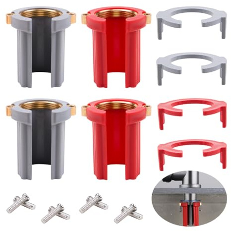HUTRADE 4 Stück Befestigung Armatur 32mm Küchenarmatur Befestigungsmuttern Set,Wasserhahn-Kontermutter Verschluss für Zuhause Küche Badezimmer
