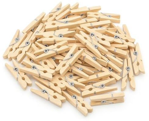 120 Pezzi Mini Mollette Decorative 3 cm | Mollette in Legno per Artigianato e Progetti Fai-da-te
