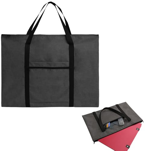 Grey Art Canvas Portfolio Case, Painting Drawing Board Storage Arts Bag with Detachable Shoulder Strap, Waterproof Art Bag for Artists Students for Artwork Poster Sketching Drawing (20x26in for A2)