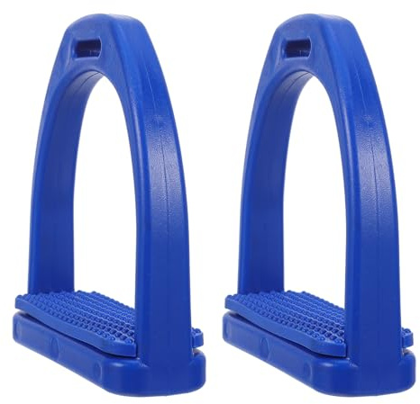 Veemoon Estribos de Silla de Montar Grandes de Plástico con Almohadilla de Goma Antideslizante Azul para Equitación, Protección para Rodillas y Tobillos, Accesorios Deportivos Ecuestres