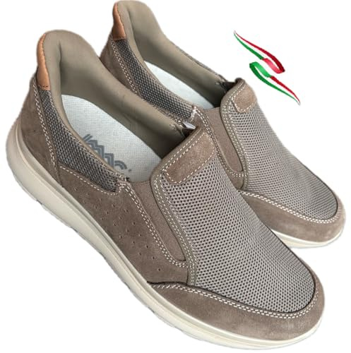 iMac Mocassini Slipon Città EASYSTEP Calzata Veloce Scarpe Sneaker Leggere in Pelle Tela Senza Lacci - Tecnologia SLIPIN (Beige, Sistema Taglie Calzature EU, Adulto, Donna, Numero, Media, 43)