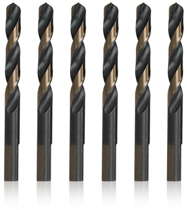 Drill America 11/32 High Speed Steel Black & Gold KFD Split Point Drill Bit with 3-Flat Shank (Pack of 6), KFDML Series