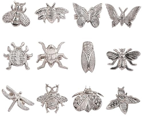 12-Pack Assorted Metal Napkin Rings - Premium, Durable & Rust-Resistant Tabletop Decor for Weddings, Parties & Everyday Dining Versatile - Elegant, Lightweight, Modern & Vintage - ALPHA Living HOME