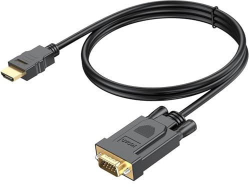 HDMI to VGA Cable 3FT, Computer HDMI to VGA Monitor Cord (Male to Male) Compatible for Raspberry Pi, Roku, Computer, Desktop, Laptop, PC, Monitor, Projector, HDTV and More-NOT Bidirectional