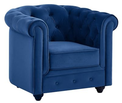 Vente-unique-Poltrona CHESTERFIELD in velluto Blu notte
