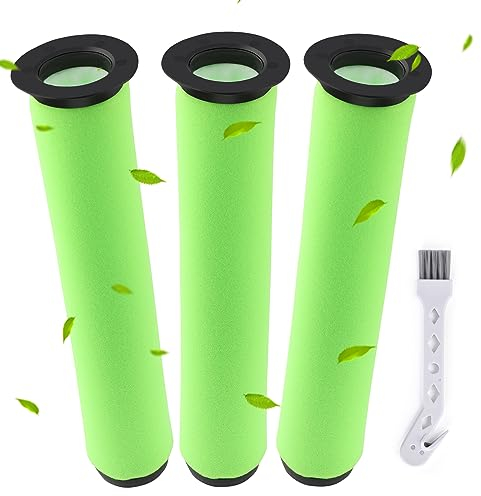 Rebirthcare 3 filters for gtech airram mk2 & air ram mk2 k9, for bissell air ram cordless vacuum cleaner washable and reusable dirt bin stick foam replacement filter spares parts