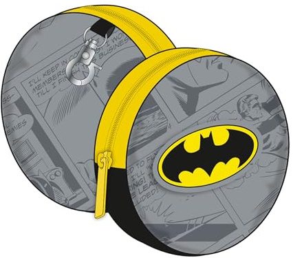 ARDITEX BT16487 Porte-monnaie rond avec fermeture éclair et mousqueton 9 x 9 x 2 cm de Warner BROSS-Batman, Batman