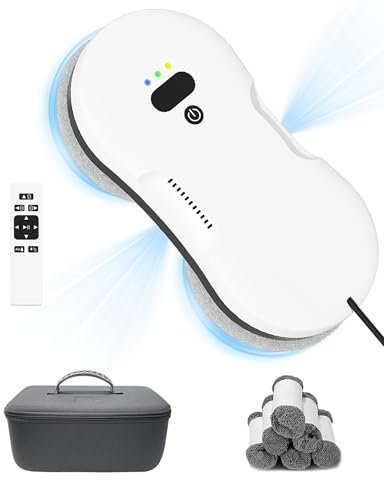 Wannabe Window Cleaning Robot | Highrise Glass Cleaner, Dual Spray, Thin Body | Automatic Robot for Crystal-Clear Windows, White, winbot-17