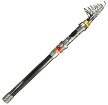 Canna da pesca telescopica, canne da pesca al carbonio, ultra leggera e ultra rigida per lanci larghi, non facile da rompere, facile da trasportare, adatta per viaggi e campeggio (10FT/3m)