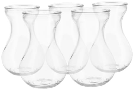 Transparente Glasvase für Blumen, 5 Stück, Einfache Form