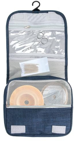 LKLKKC Stomia - Borsa da viaggio per stomia, colostomia, catetere Foley, assistenza medica, ileostomia, sacchetto per stomia, accessori da bagno, Blu mare, Per tutti i giorni