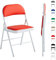 mcc direct Set of 1 Folding Chair, Faux Leather Foldable Chair with Metal Frame and Padded Seat, Easy to Fold and Store for Home, Office, Dining and Reception (Red)
