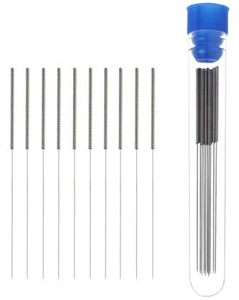 BORDSTRACT Outil de buse d'imprimante 3D, kit de nettoyage et d'entretien, 10 aiguilles de nettoyage de 0,25 mm pour buses de 0,25 mm, matériau de nettoyage rapide et facile