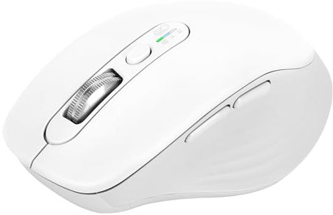 INFINMIND Multi-Device Wireless Bluetooth Mouse, 2.4G USB Receiver and Two Bluetooth, 4-Way Navigation Scroll Silent Mouse for Computer, Laptop, PC, MacBook, iPad(White)