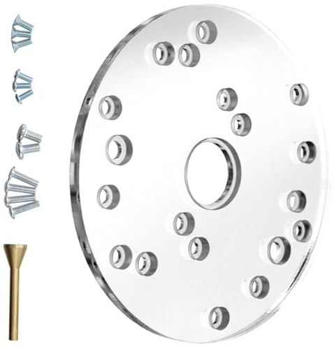 Placa de repuesto universal de base de enrutador con orificio central de 30 mm, agujero preperforado para fresadoras de carpintería, placa base de enrutador acrílico auxiliar
