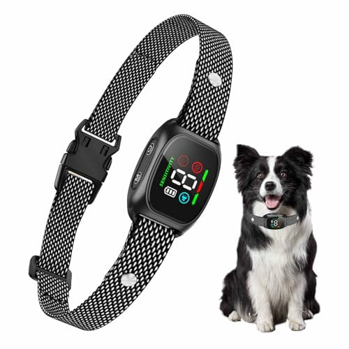 Anti Bark Collar for Dogs, No Shock Bark Collar, 8 Adjustable Sensitivities, Rechargeable Barking Collar with 4 Modes Beep & Vibration, IP67 Waterproof, Stop Dog Bark, for Small, Medium, Large Dogs