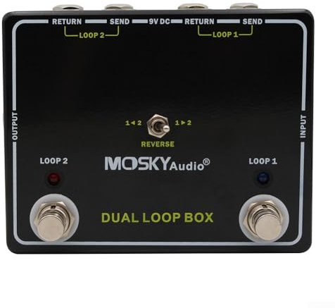 Dual Loop Effektpedal Gitarromkopplare med AB Fotswitch för enkel effekt förbikoppling och urval med tunerutgång och 9 V DC strömkompatibilitet