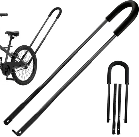 BYZESTY Barra de bicicleta para bicicleta infantil, bicicleta para niños, deslizante y bicicleta, ayuda de aprendizaje, barra de empuje, barra deslizante ajustable con mango de seguridad