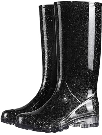 Botas de lluvia para mujer, botas de goma altas para festivales, impermeables, cómodas, de caña alta, de goma, antideslizantes, para exteriores