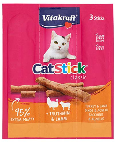 Vitakraft Cat Stick Mini Truthahn und Lamm, 18 g