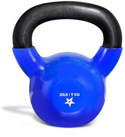 Yes4All KA73 2-22kg Kettlebell/Kugelhantel aus Gusseisen mit Vinylbeschichtung 9kg