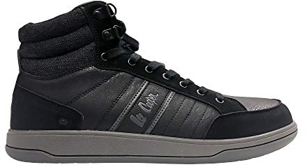 Lee Cooper LCSHOE099 Herren-Arbeitskleidung, mittelhohe Stahlkappe, Sicherheitszwischensohle, Arbeitssicherheitsschuhe S1P SRA, Schwarz/Grau, EU 41