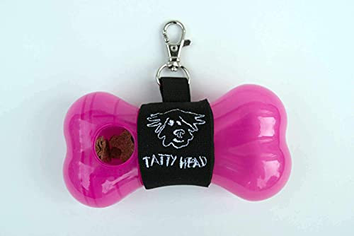 Tatty Head Dog Treat Dispenser And Recall Training Aid - Easy To Use - Just Shake to Recall - Clips To Lead or In Pocket, Ideal For Walks, Suits Both Dogs and Puppies - Bright Pink