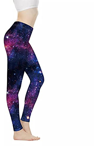 Belidome Purple Galaxy Women Yoga Legging Pants for Sports Jogging Soft Stretch Trousers