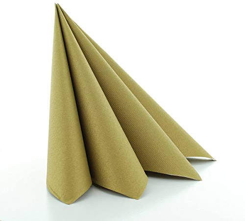 Serviette aus GMIAir 40 x 40 cm, 1/4 Falz, edel und elegant zugleich, perfekt für Private Feiern und auch Gastronomie, 50 Stück, Farbe gold