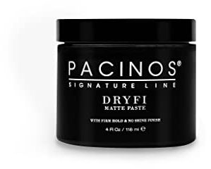 Pacinos dryfi 118ml - pasta per capelli opaca da uomo - nessuna lucentezza e tenuta flessibile - per acconciature con finitura e consistenza naturali - pomata a base d'acqua - cera per capelli opaca