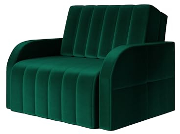 Schlafsessel mit Bettfunktion Schlafsofa mit Bettkasten Sessel mit Schlaffunktion Klein und Gemütlich Sofa Couch Gästebett Relaxsessel Kindersofa 101x104x90 - MONTANA 80 (Dunkelgrün - Kronos 19)