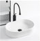 Schiff sinkt 20 x 13 Weißes Badezimmer-Waschbecken, modernes Aufsatzwaschbecken, Porzellan-Keramik-Waschbecken, Kunstwaschbecken mit Wasserhahn Waschtisch Waschbecken(Black faucet set)