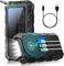 Power Bank 26800mAh,Powerbank Kabellose, Tragbares Schnellladegerät Mit Integriertem Kabel, 7 Ausgänge/2 Eingänge, Solar Powerbank Externer Akku Mit Taschenlampe/LED-Anzeige
