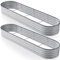 Warmiehomy 2 Packs 320x80x42cm Raised Garden Bed Kit, Metal Planter Box Outdoor with Reinforced Rods, Rounded Galvanised Bottomless Large Raised Flower Beds for Garden Plants, Silver