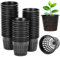 QWORK® 50 Pack 3 Inch Planting Mesh Net Pots For Hydroponic And Soil Cultivation, Black