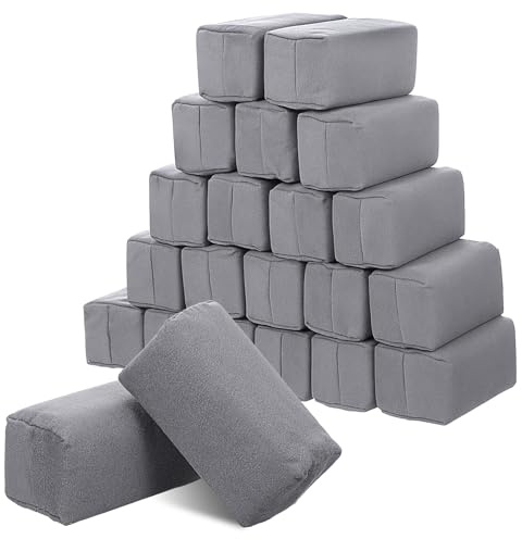 HJZHII 20Pcs Microfiber Applicator Pads, Suede Car Sponge Applicator Car Detailing Coating Microfiber Pads for Cleaning Fine Polishing Graphene Metal Plastic Trim Ceramic Spray