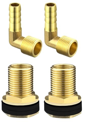 Brass Water Butt Connector Set Rain Barrels Adapter Leak Proof Tanks Gromment for Leak Proof Install in Various Weather Garden Watering Accessories