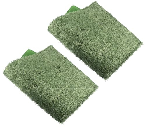 HOMSFOU Lot de 2 Tapis en Mousse Artificielle pour Terrarium Reptiles et Amphibiens, Dimensions 40x25 Cm, Tapis Substrat Humide et Isolant pour Tortues, Lézards et Animaux Terrestres,