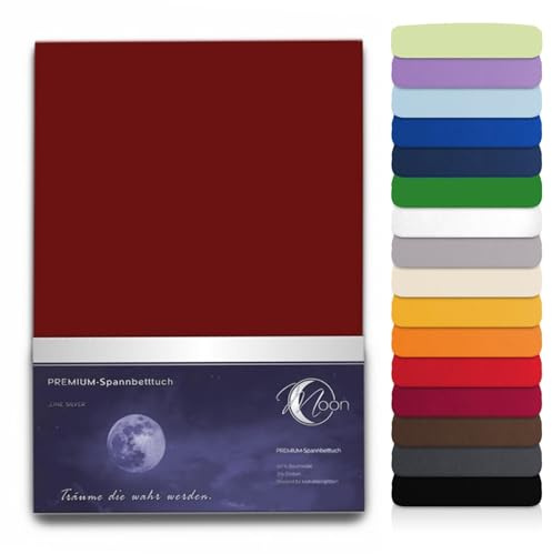 Moon Premium Spannbetttuch Spannbettlaken Wasserbett und Matratzen Line Silver 180x200-200x220-brombeere