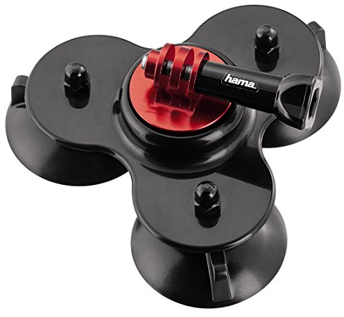 Hama Soporte para GoPro, extrafuerte, sujeción Mediante 3 ventosas, trípode de Ventosa para cámaras de acción
