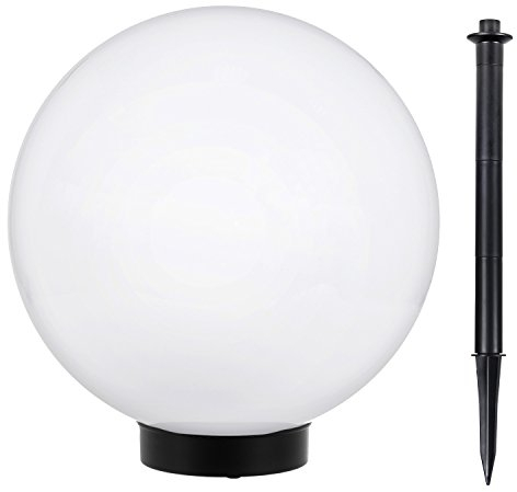 Green Blue Torce da giardino lampada solare sfera Terra Luce al Suolo del Percorso Impermeabile Illuminazione Fino 8 Ore (Bianco, 1 pezzo - 30cm)